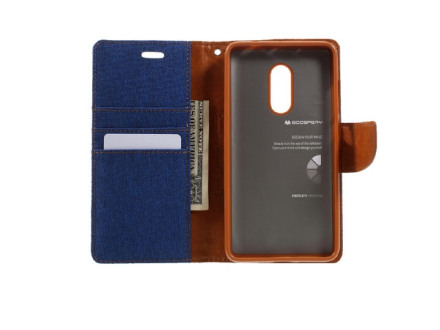 Чехол Mercury Goospery Canvas Diary для Xiaomi Redmi Note 4 (голубой, матерчатый)