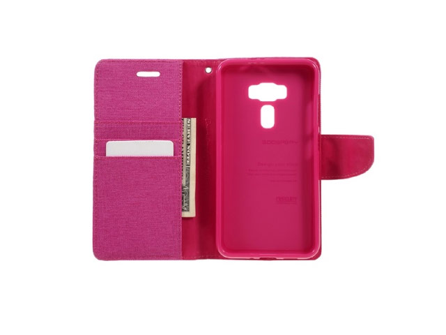 Чехол Mercury Goospery Canvas Diary для Asus Zenfone 3 ZE552KL (розовый, матерчатый)