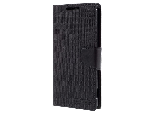 Чехол Mercury Goospery Canvas Diary для Sony Xperia C5 ultra (черный, матерчатый)