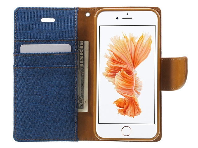 Чехол Mercury Goospery Canvas Diary для Apple iPhone 7 (синий, матерчатый)
