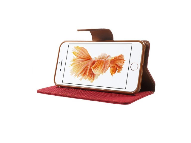 Чехол Mercury Goospery Canvas Diary для Apple iPhone 7 (красный, матерчатый)
