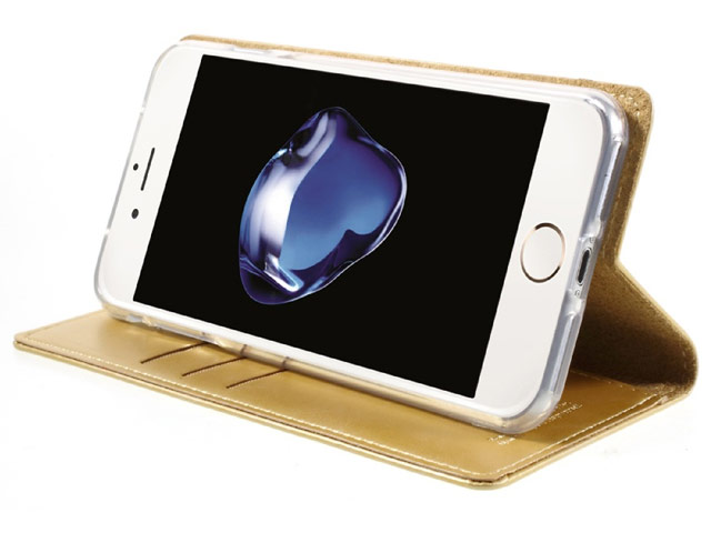 Чехол Mercury Goospery Blue Moon Flip для Apple iPhone 7 plus (золотистый, винилискожа)