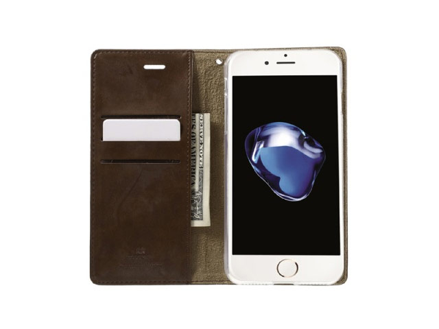 Чехол Mercury Goospery Blue Moon Flip для Apple iPhone 7 plus (коричневый, винилискожа)