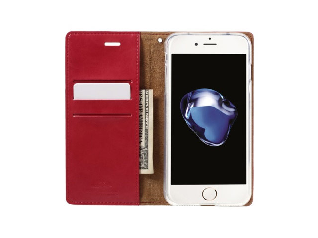 Чехол Mercury Goospery Blue Moon Flip для Apple iPhone 7 plus (красный, винилискожа)