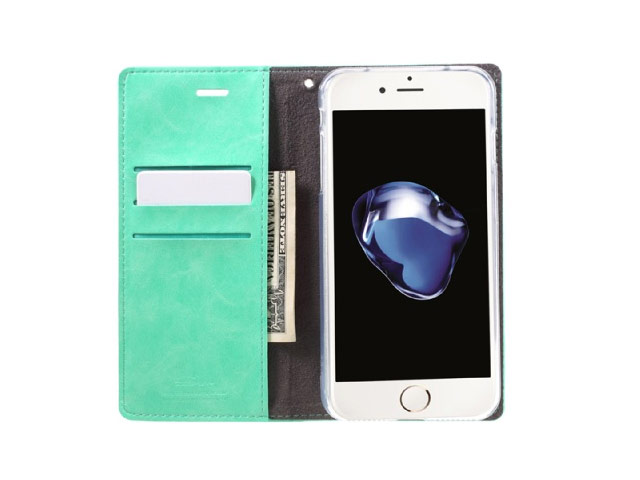 Чехол Mercury Goospery Blue Moon Flip для Apple iPhone 7 plus (голубой, винилискожа)