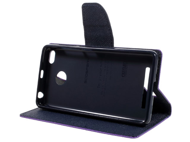 Чехол Mercury Goospery Fancy Diary Case для Xiaomi Redmi 3 Pro (черный/коричневый, винилискожа)