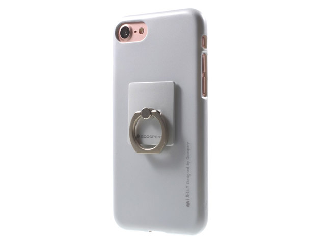 Чехол Mercury Goospery i-Jelly Ring Case для Apple iPhone 7 (серебристый, гелевый)