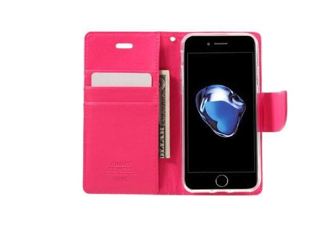 Чехол Mercury Goospery Bravo Diary для Apple iPhone 7 (малиновый, винилискожа)