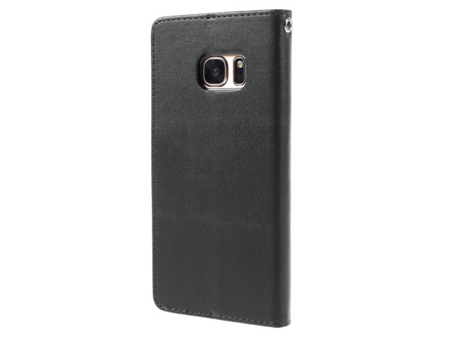 Чехол Mercury Goospery Bravo Diary для Samsung Galaxy S7 (черный, винилискожа)
