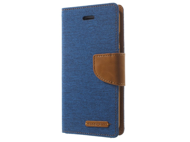 Чехол Mercury Goospery Canvas Diary для Apple iPhone 7 plus (голубой, матерчатый)