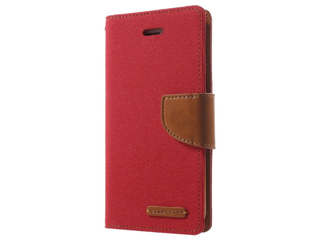 Чехол Mercury Goospery Canvas Diary для Apple iPhone 7 plus (красный, матерчатый)