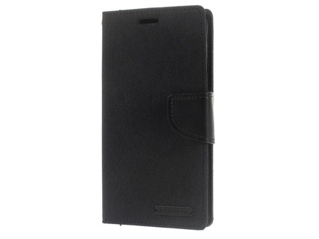 Чехол Mercury Goospery Canvas Diary для Samsung Galaxy J7 2016 J710 (черный, матерчатый)