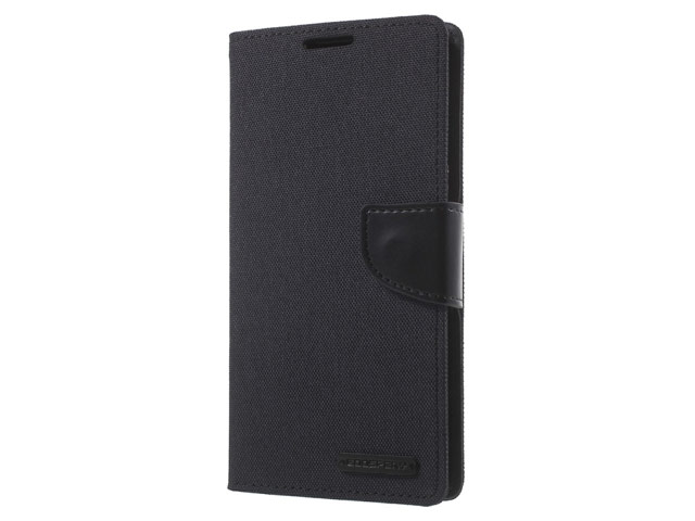 Чехол Mercury Goospery Canvas Diary для Sony Xperia Z5 premium (черный, матерчатый)