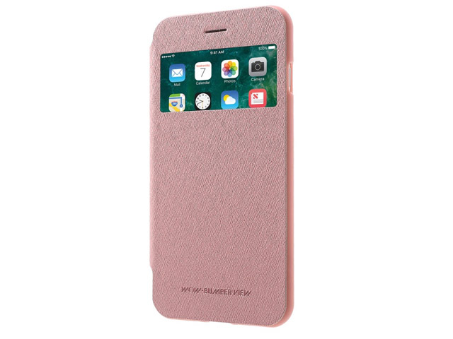 Чехол Mercury Goospery WOW Bumper View для Apple iPhone 7 (розовый, винилискожа)