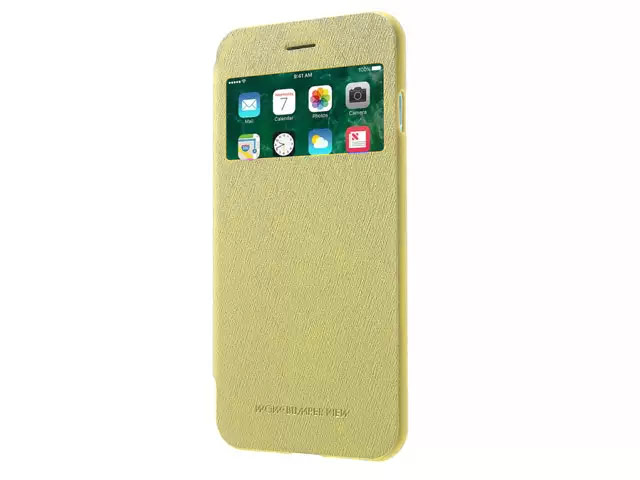 Чехол Mercury Goospery WOW Bumper View для Apple iPhone 7 (желтый, винилискожа)