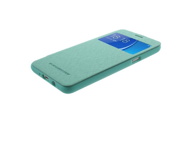 Чехол Mercury Goospery WOW Bumper View для Samsung Galaxy J5 2016 J510 (голубой, винилискожа)