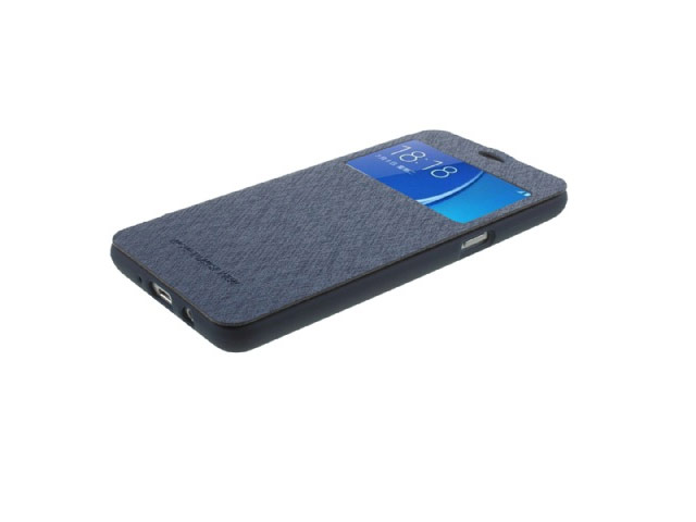 Чехол Mercury Goospery WOW Bumper View для Samsung Galaxy J5 2016 J510 (синий, винилискожа)