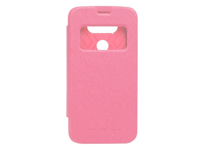 Чехол Mercury Goospery WOW Bumper View для LG G5 (розовый, винилискожа)