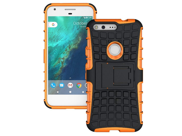 Чехол Yotrix Shockproof case для Google Pixel (оранжевый, пластиковый)