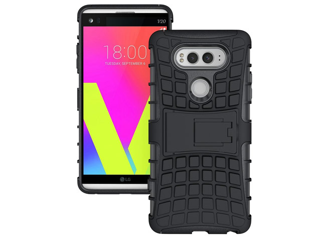 Чехол Yotrix Shockproof case для LG V20 (черный, пластиковый)