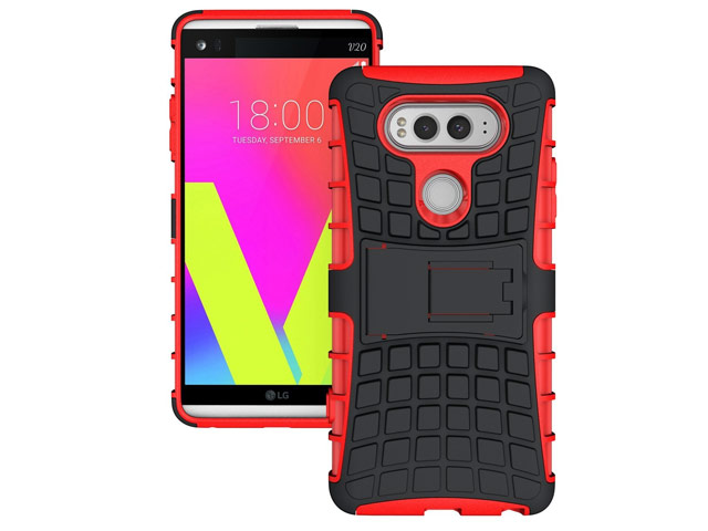 Чехол Yotrix Shockproof case для LG V20 (красный, пластиковый)