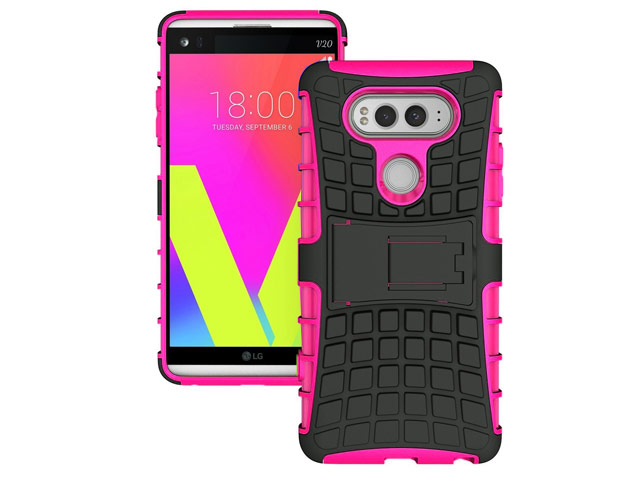 Чехол Yotrix Shockproof case для LG V20 (розовый, пластиковый)