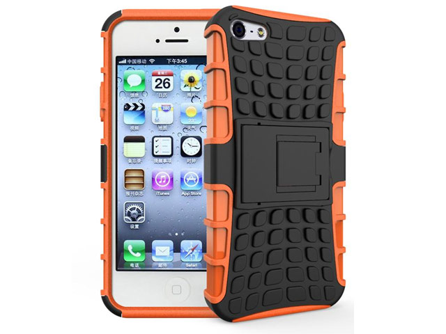Чехол Yotrix Shockproof case для Apple iPhone SE (оранжевый, пластиковый)