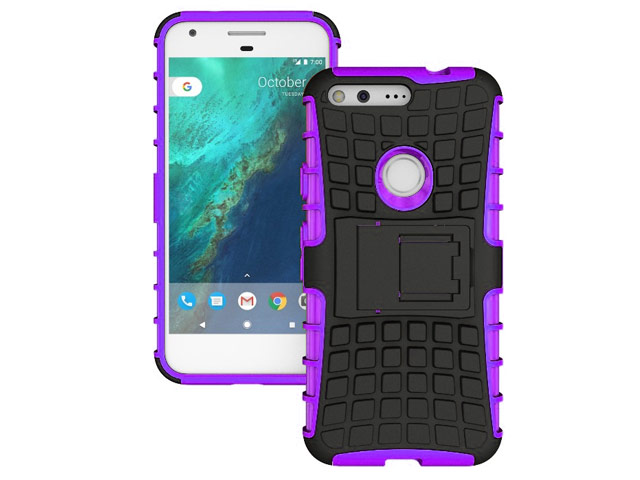 Чехол Yotrix Shockproof case для Google Pixel XL (фиолетовый, пластиковый)