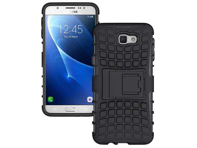 Чехол Yotrix Shockproof case для Samsung Galaxy J7 Prime (черный, пластиковый)