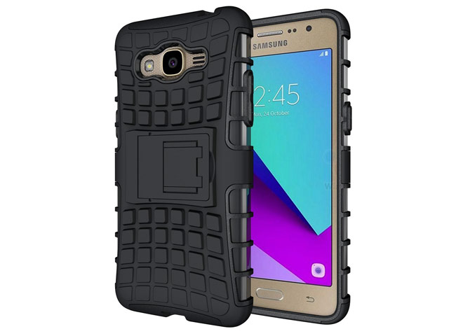 Чехол Yotrix Shockproof case для Samsung Galaxy J2 Prime (черный, пластиковый)