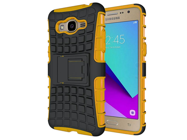 Чехол Yotrix Shockproof case для Samsung Galaxy J2 Prime (оранжевый, пластиковый)