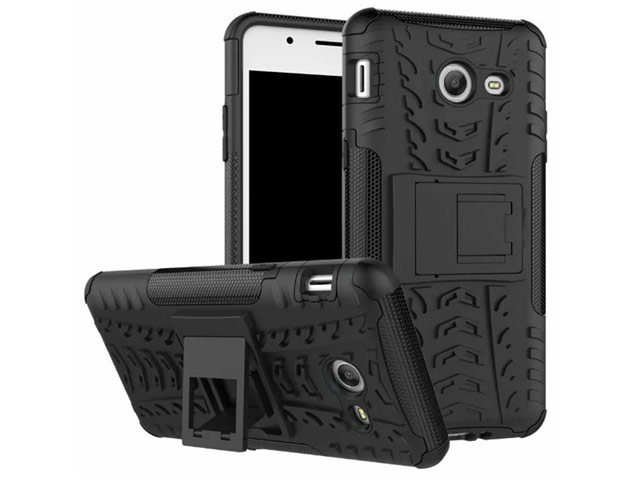 Чехол Yotrix Shockproof case для Samsung Galaxy J3 2017 (черный, пластиковый)