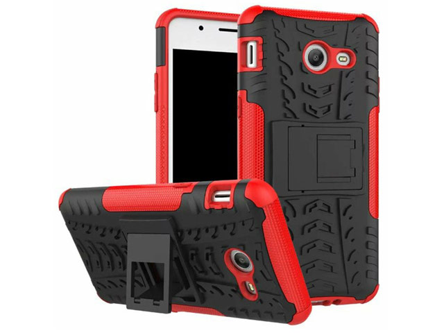 Чехол Yotrix Shockproof case для Samsung Galaxy J3 2017 (красный, пластиковый)