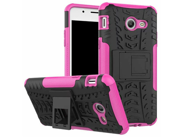 Чехол Yotrix Shockproof case для Samsung Galaxy J3 2017 (розовый, пластиковый)
