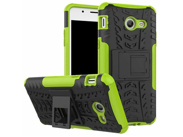 Чехол Yotrix Shockproof case для Samsung Galaxy J3 2017 (зеленый, пластиковый)