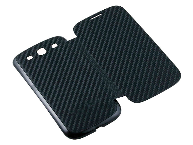 Чехол Yotrix BackCover Flip для Samsung Galaxy S3 i9300 (карбон, черный)