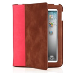 Чехол Odoyo SlimCoat Soft Folio Case для Apple iPad 2/new iPad (розовый/коричневый, кожанный)