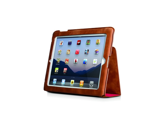 Чехол Odoyo SlimCoat Soft Folio Case для Apple iPad 2/new iPad (розовый/коричневый, кожанный)