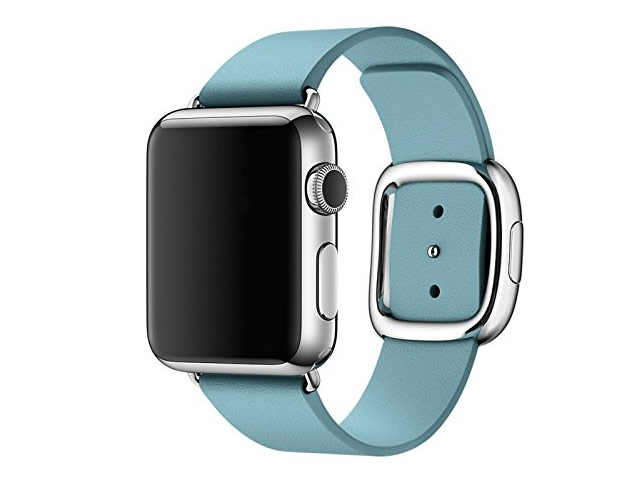 Ремешок для часов Synapse Modern Buckle для Apple Watch (42 мм, голубой, кожаный)