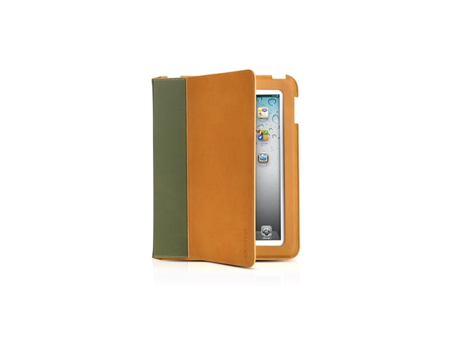 Чехол Odoyo SlimCoat Soft Folio Case для Apple iPad 2/new iPad (зеленый/бежевый, кожанный)