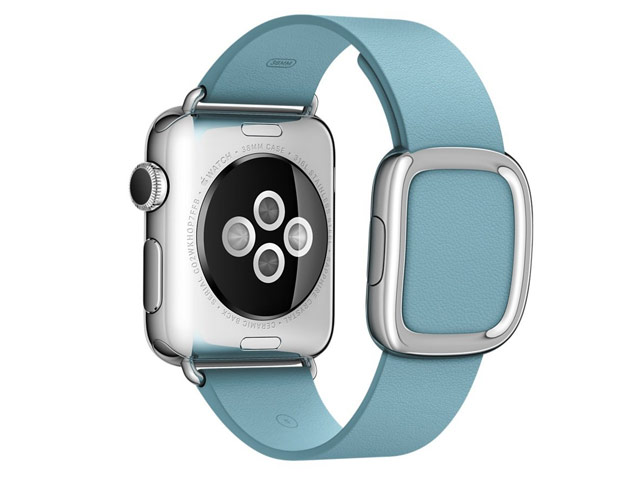 Ремешок для часов Synapse Modern Buckle для Apple Watch (38 мм, голубой, кожаный)