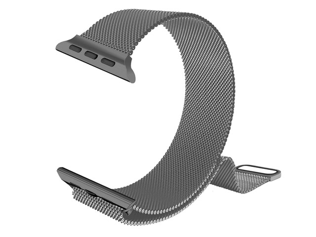 Ремешок для часов Synapse Milanese Loop для Apple Watch (42/44/45 мм, темно-серый, стальной)