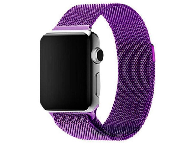 Ремешок для часов Synapse Milanese Loop для Apple Watch (42/44/45 мм, фиолетовый, стальной)