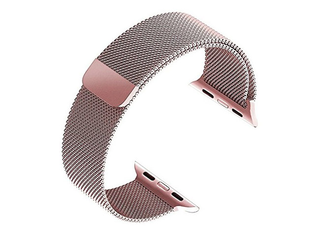 Ремешок для часов Synapse Milanese Loop для Apple Watch (42/44/45 мм, розовый, стальной)