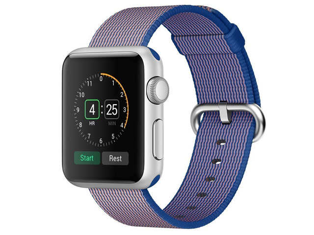 Ремешок для часов Synapse Woven Nylon для Apple Watch (42 мм, синий/розовый, нейлоновый)