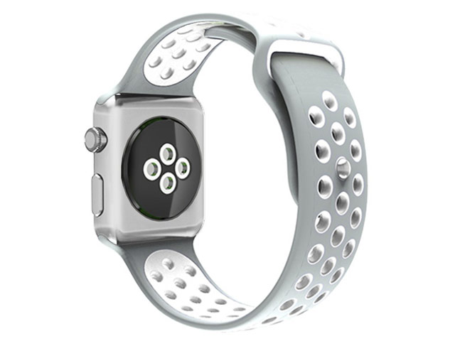 Ремешок для часов Synapse Sport Dotted Band для Apple Watch (42 мм, белый/серый, силиконовый)