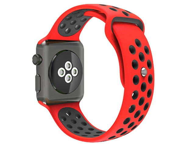 Ремешок для часов Synapse Sport Dotted Band для Apple Watch (42 мм, красный/черный, силиконовый)