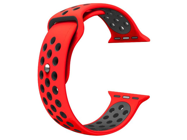 Ремешок для часов Synapse Sport Dotted Band для Apple Watch (42 мм, красный/черный, силиконовый)