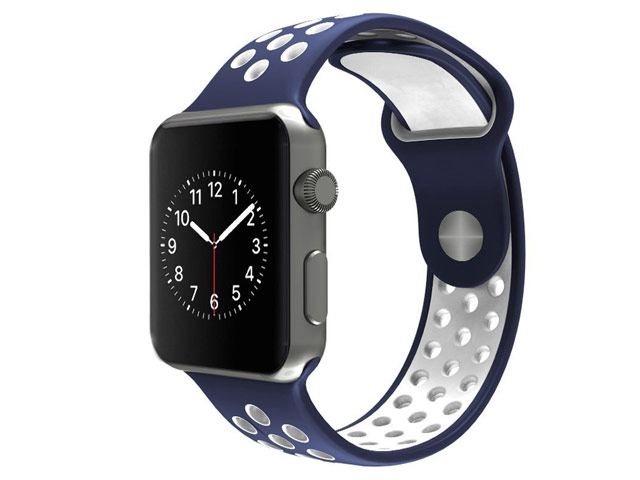 Ремешок для часов Synapse Sport Dotted Band для Apple Watch (42 мм, синий/белый, силиконовый)