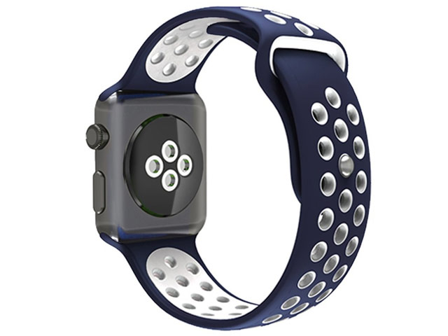Ремешок для часов Synapse Sport Dotted Band для Apple Watch (42 мм, синий/белый, силиконовый)